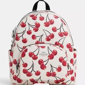 Coach Court Backpack With Cherry Print